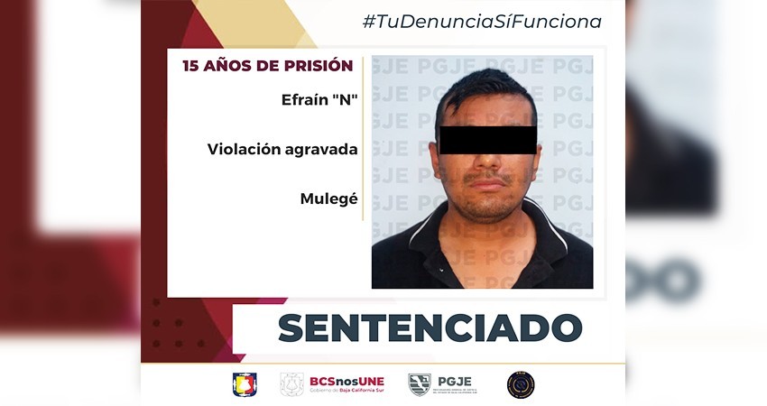 15 años pasará en prisión Efraín “N” por el delito de violación agravada 15 años pasará en prisión Efraín “N” por el delito de violación agravada