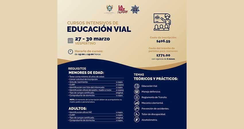 Por iniciar cursos intensivos de educación vial para adultos y adolescentes en La Paz