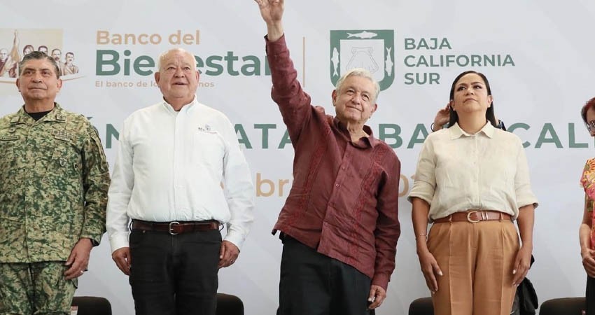 Evalúa AMLO los 9 Bancos Bienestar de BCS