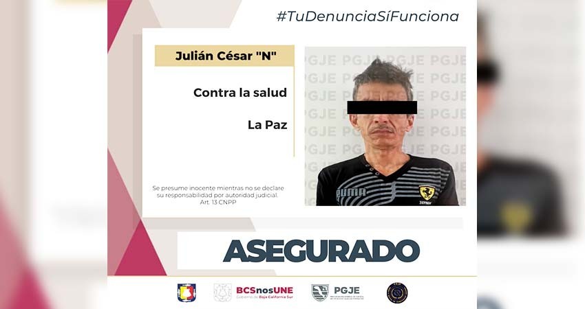 Detiene la autoridad en flagrancia a un hombre en posesión de narcóticos