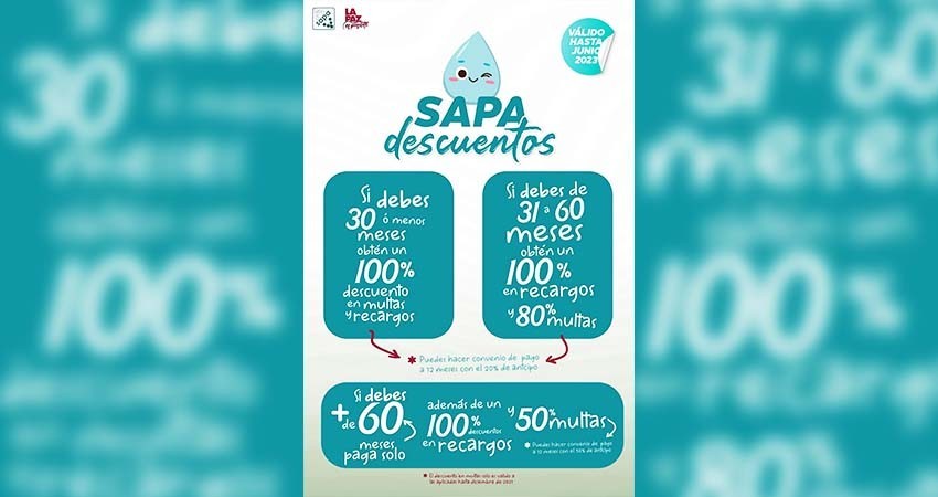 Invita OOMSAPAS La Paz a la ciudadanía a regularizar sus adeudos