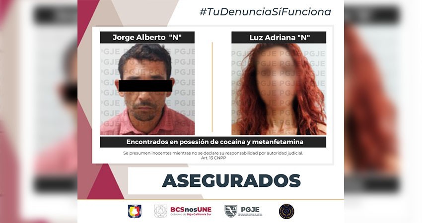 Es aprehendida una pareja en posesión de narcóticos en La Paz