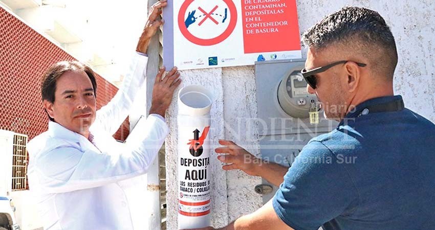 Instala salud estatal recolectores de colillas en espacios al aire libre Instala salud estatal recolectores de colillas en espacios al aire libre