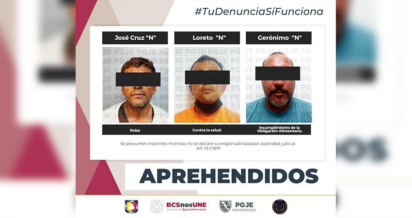 Son aprehendidas 3 personas por su relación en diversos delitos