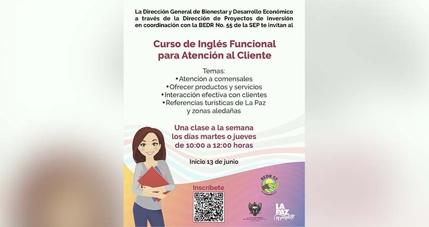 Invita Ayuntamiento de La Paz a curso de Inglés Funcional para Atención al Cliente
