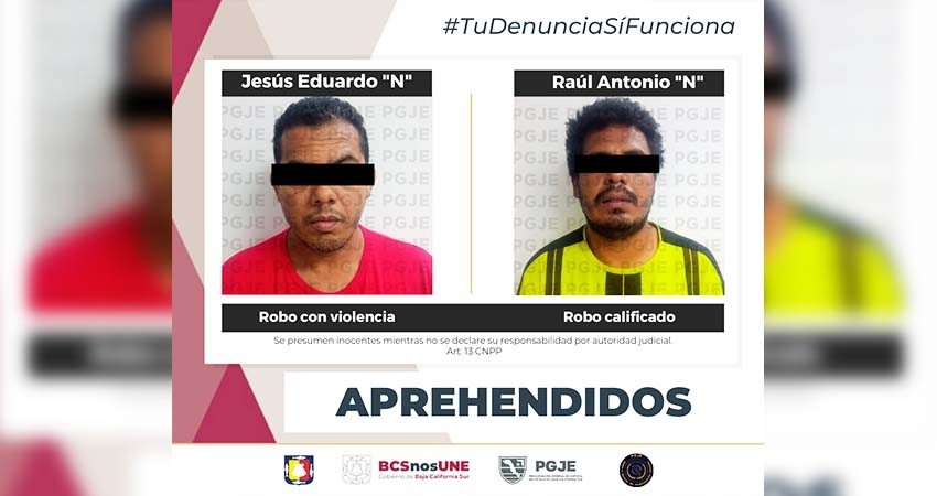 Por su relación en el delito de robo fueron aprehendidas dos personas