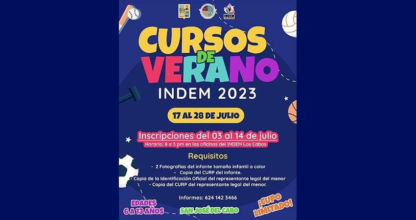 Listos los cursos de verano en Los Cabos a través del INDEM