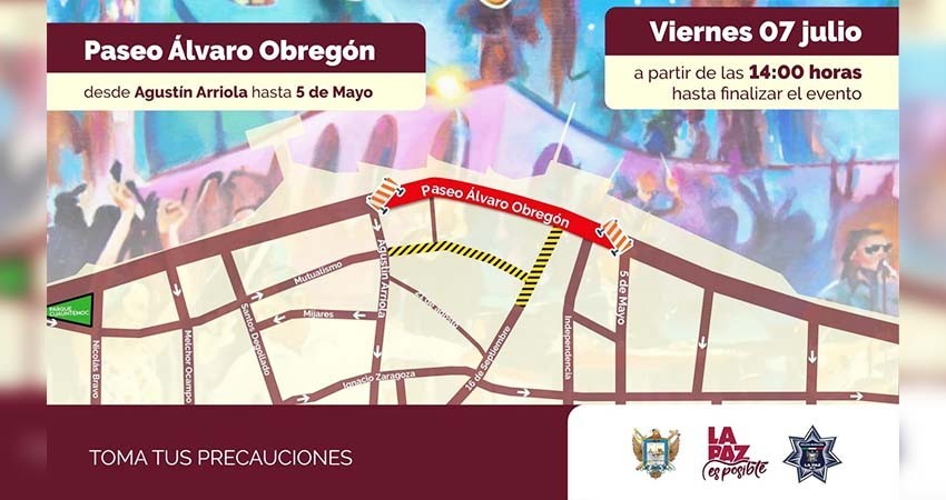 Por concierto, este viernes estará cerrado el malecón de La Paz