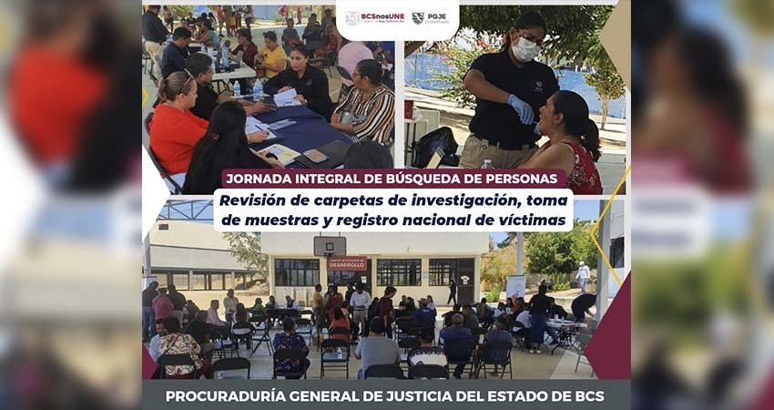 Participa PGJE en jornada integral con familiares de personas desaparecidas en Los Cabos