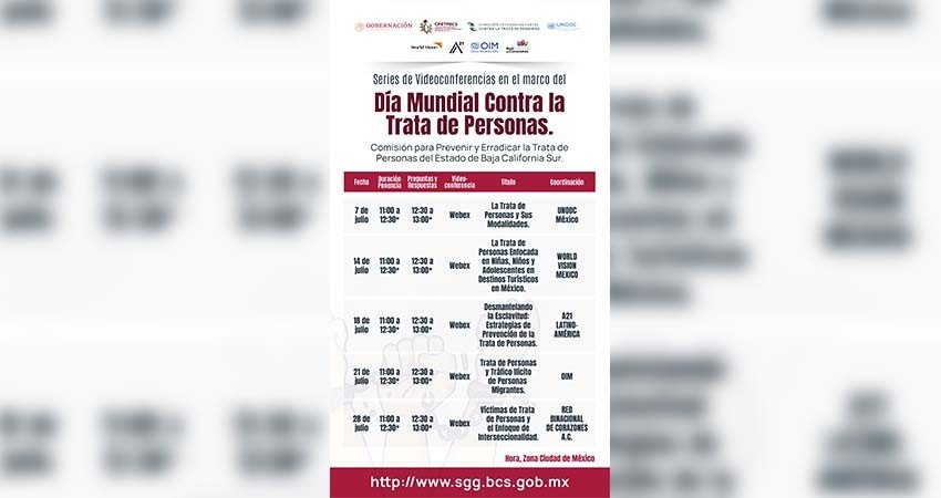 Imparten videoconferencias en el marco del Día Mundial Contra la Trata de Personas
