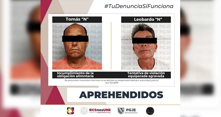 Son aprehendidas dos personas relacionadas en delitos contra la libertad sexual y la familia
