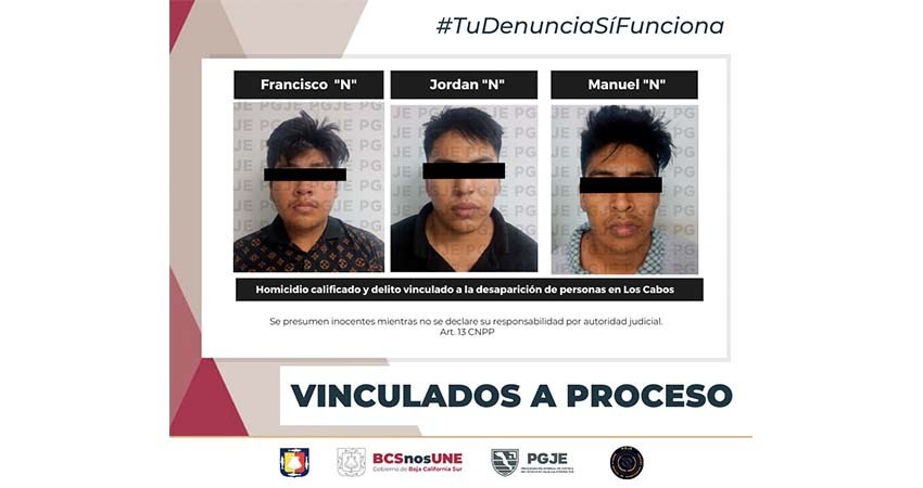 Se vincularon a proceso a tres personas por los delitos de homicidio y delitos vinculados con la desaparición de personas