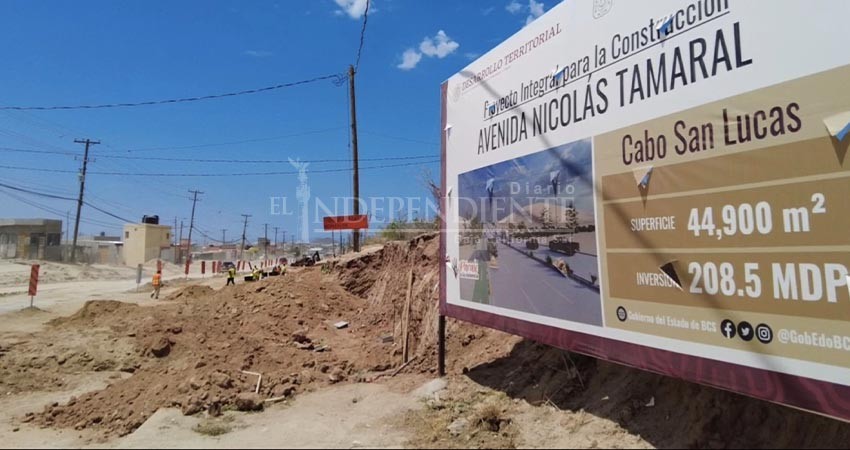 Preocupa a Gobierno de BCS que lluvias retrasen pavimentación de la Tamaral Preocupa a Gobierno de BCS que lluvias retrasen pavimentación de la Tamaral