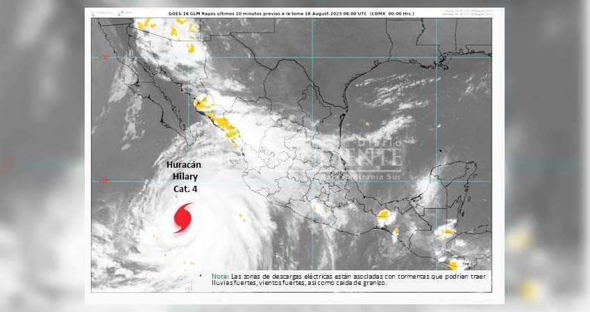 Se fortalece el huracán 'Hilary' se eleva a categoría 4