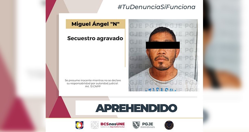 Fue capturado en La Paz Ángel “N” buscado en Guerrero por secuestro agravado