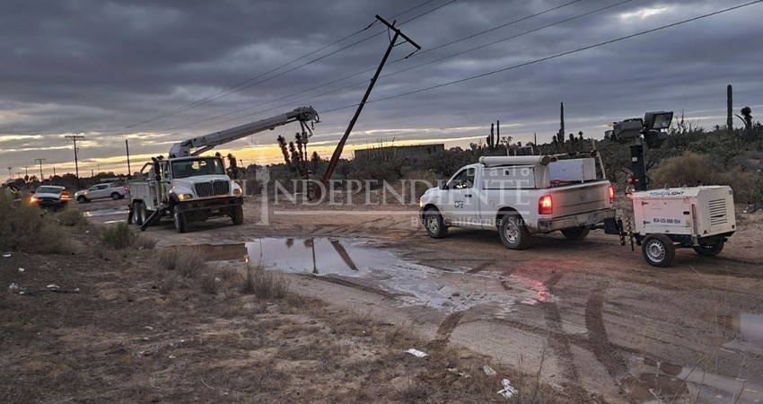 CFE: Más de 80 mil afectados por paso de "Hilary" en BCS CFE: Más de 80 mil afectados por paso de "Hilary" en BCS