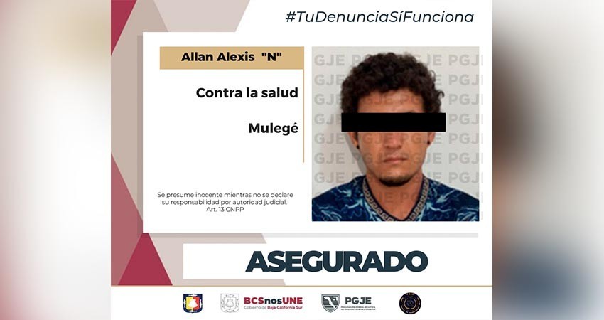 Asegura PGJE a un hombre con 3 mil dosis de droga en Santa Rosalía