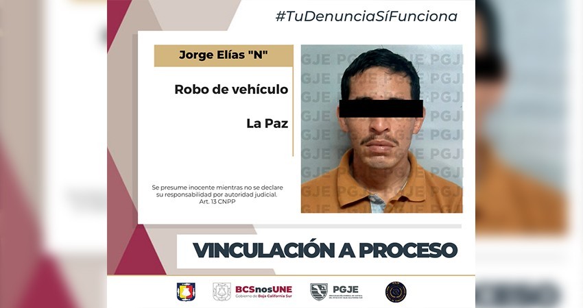 Queda en prisión preventiva Elías “N” por el delito de robo de vehículo en La Paz