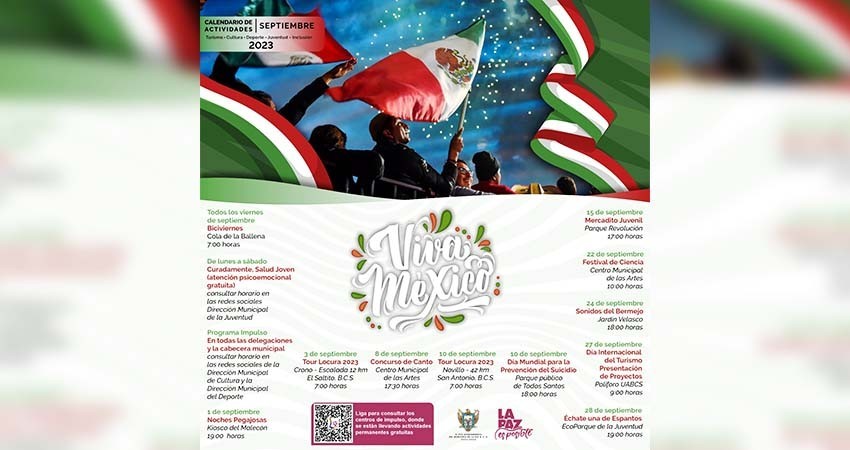 Realizarán en La Paz diversas actividades culturales en el mes patrio