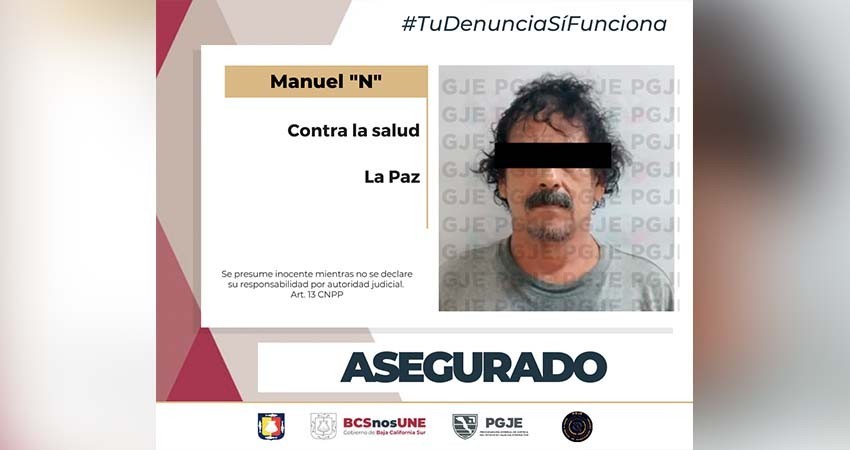 Fue detenido Manuel “N” en flagrancia en posesión de narcóticos