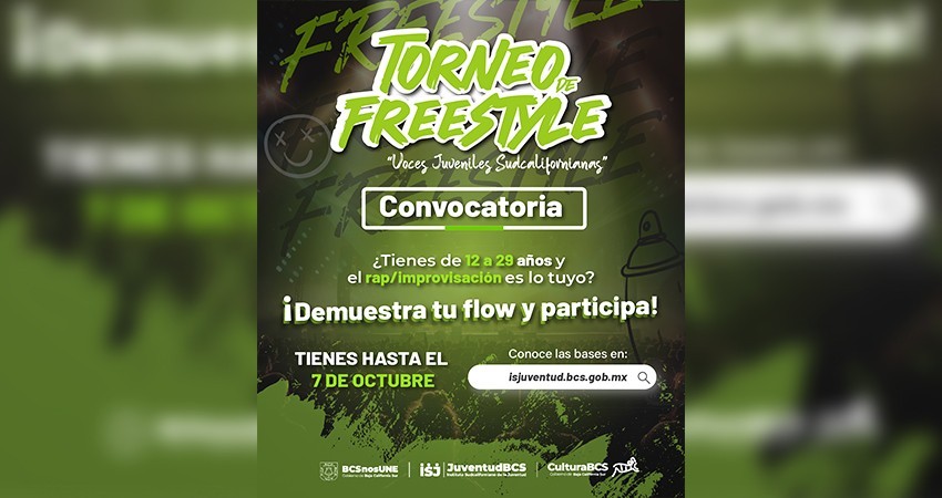 Representa a tu municipio en el torneo de Freestyle “voces juveniles sudcalifornianas” Representa a tu municipio en el torneo de Freestyle “voces juveniles sudcalifornianas”