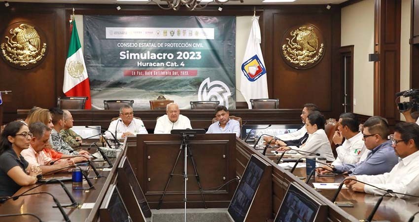 Participa BCS en segundo simulacro nacional con huracán categoría 4