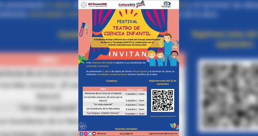 Invita el COSCYT al festival teatro de ciencia infantil