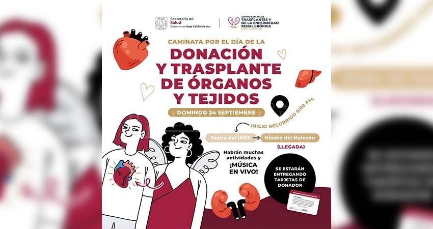 Desarrollará Salud Estatal caminata para fomentar la cultura de la donación de órganos y tejidos