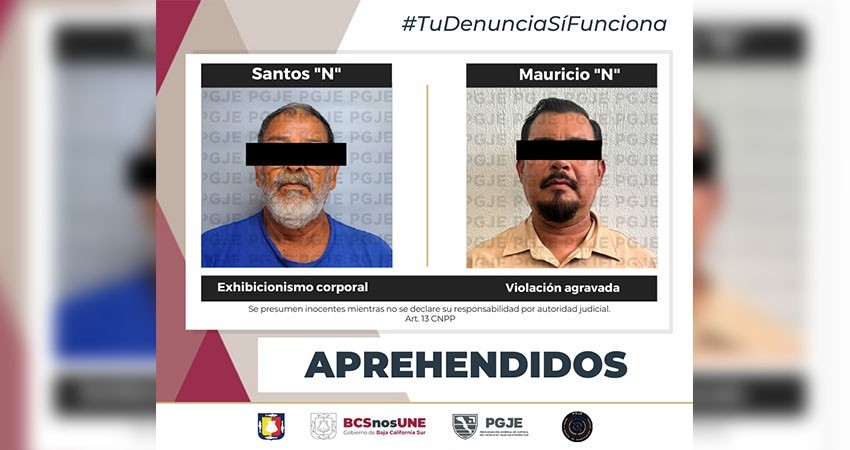 Fueron aprehendidas dos personas por delitos contra la libertad sexual