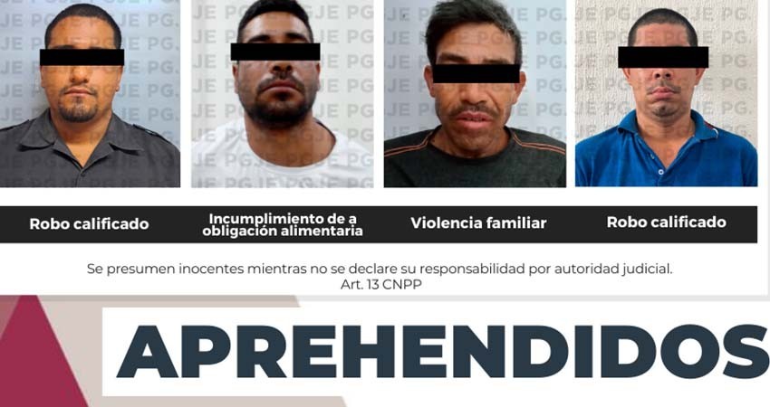 Fueron ejecutadas 7 órdenes de aprehensión contra imputados por diversos delitos