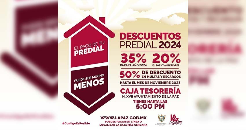 Invita Ayuntamiento a la ciudadanía a aprovechar el descuento del Predial