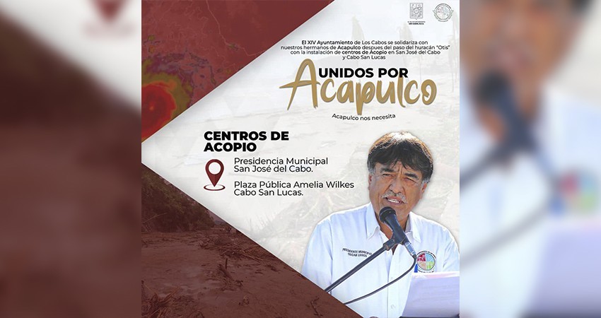 En apoyo de las personas del estado de Guerrero, instalan centros de acopio en CSL y SJC