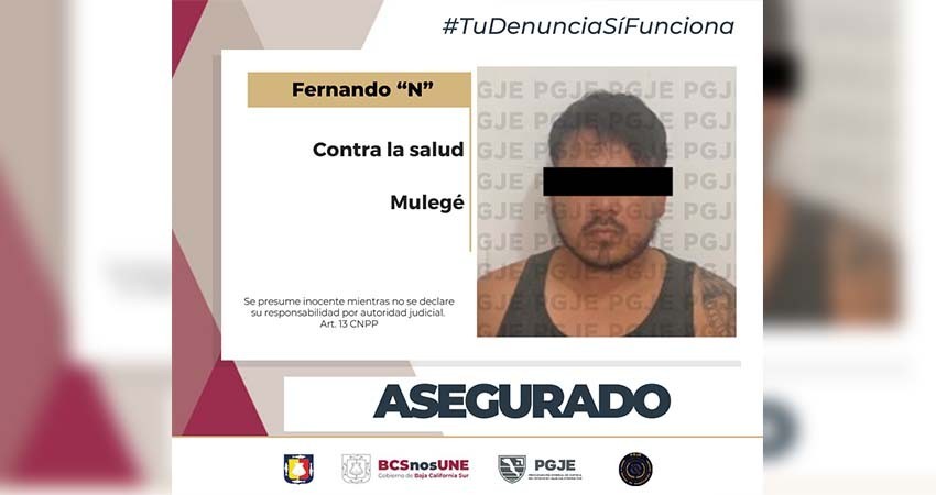 Fue asegurado “El Borrego” con 800 dosis de metanfetamina en Santa Rosalía