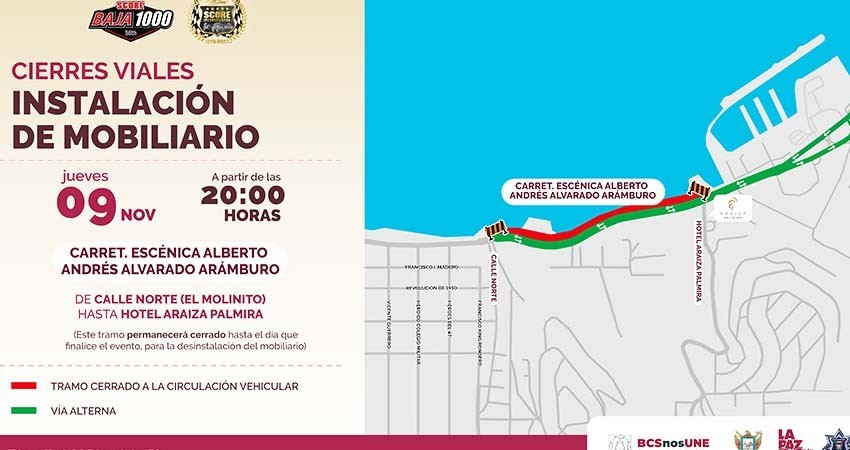 Listo el operativo vial municipal para la carrera Off Road “Baja 1000”