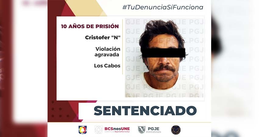 Por el delito de violación agravada es sentenciado a 10 años de prisión Cristofer “N”