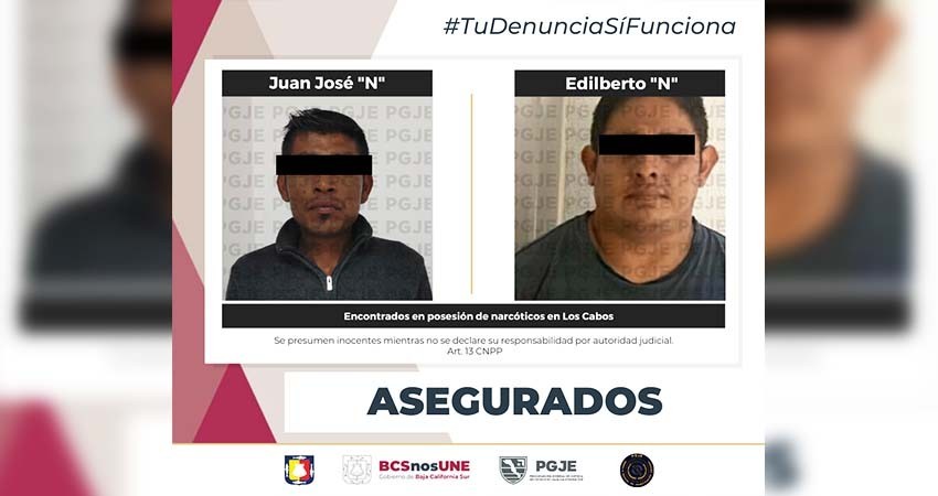 Fueron detenidos dos hombres en posesión de narcóticos en Los Cabos Fueron detenidos dos hombres en posesión de narcóticos en Los Cabos