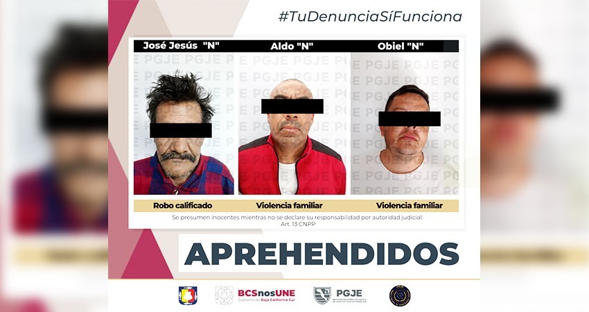 Tres personas fueron aprehendidas por agentes de investigación por diversos delitos Tres personas fueron aprehendidas por agentes de investigación por diversos delitos