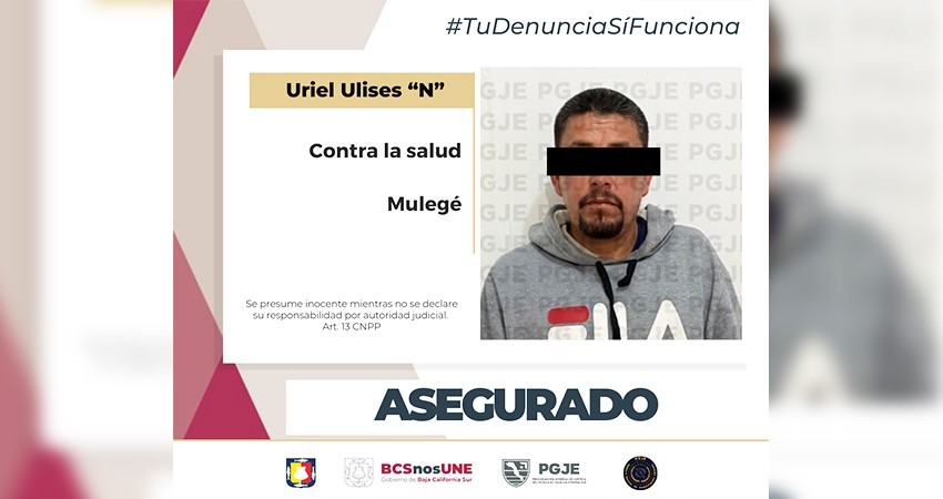 Asegura PGJE droga y detiene a una persona en Santa Rosalía Asegura PGJE droga y detiene a una persona en Santa Rosalía