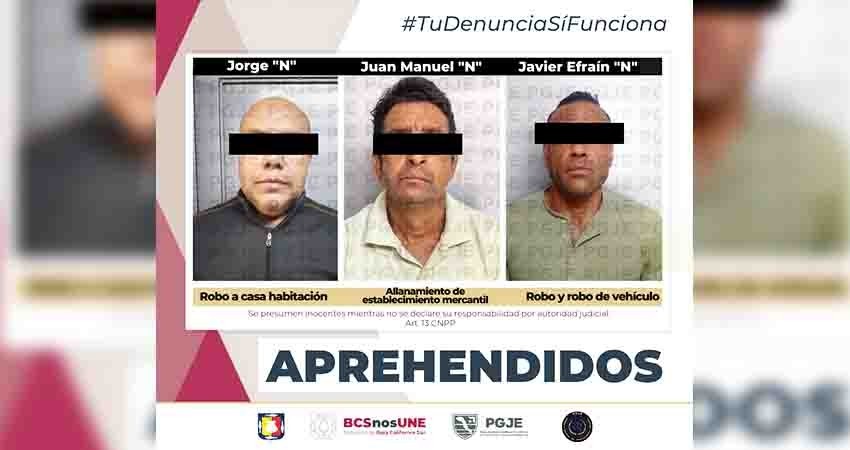 Fueron aprehendidas 3 personas en La Paz por diversos delitos Fueron aprehendidas 3 personas en La Paz por diversos delitos