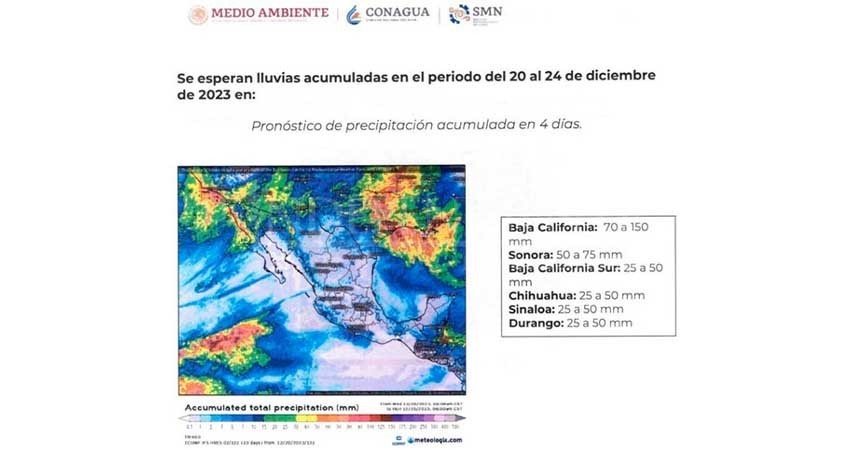 BCS espera llegada de Frente Frío No. 19 y segunda tormenta invernal
