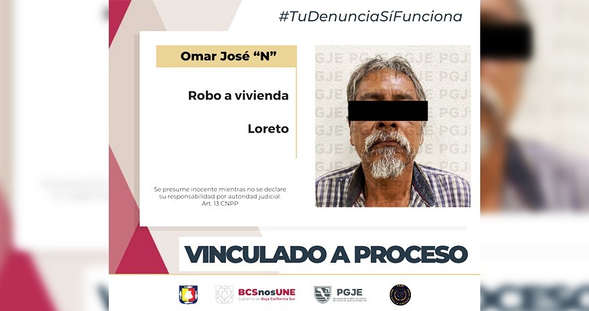Vinculan a proceso a Ignacio "N" por robo a vivienda en Loreto Vinculan a proceso a Ignacio "N" por robo a vivienda en Loreto