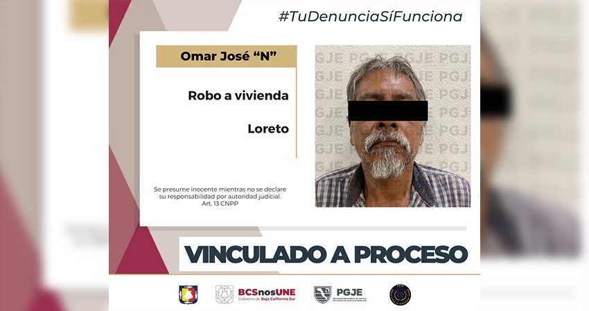 Vinculan a proceso a Ignacio "N" por robo a vivienda en Loreto Vinculan a proceso a Ignacio "N" por robo a vivienda en Loreto
