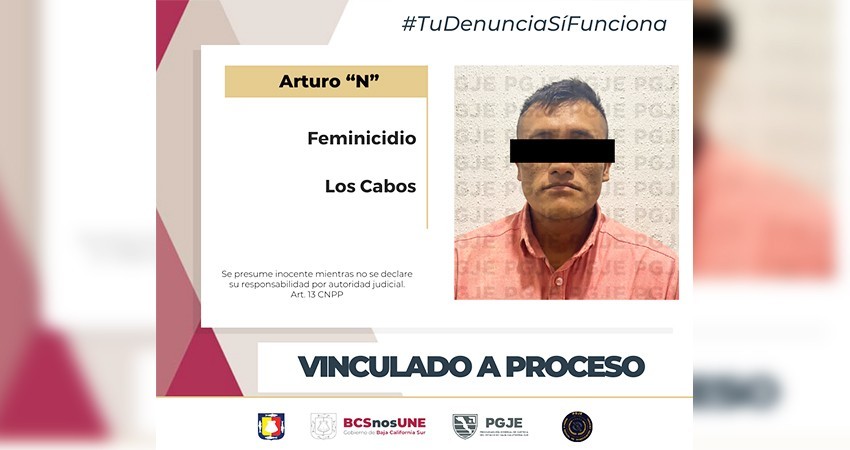 Queda en prisión preventiva y vinculado a proceso imputado por feminicidio en San José del Cabo Queda en prisión preventiva y vinculado a proceso imputado por feminicidio en San José del Cabo