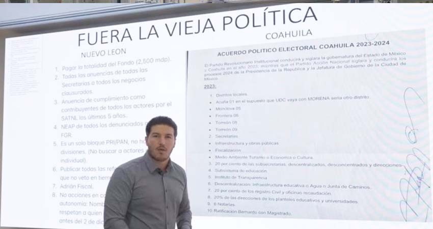 Gobernador de Nuevo León exhibe demandas de PRI-PAN en NL; los compara con Coahuila Gobernador de Nuevo León exhibe demandas de PRI-PAN en NL; los compara con Coahuila