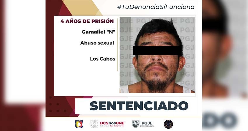 Sentencian a 4 años de prisión a Gamaliel “N” por el delito de abuso sexual Sentencian a 4 años de prisión a Gamaliel “N” por el delito de abuso sexual