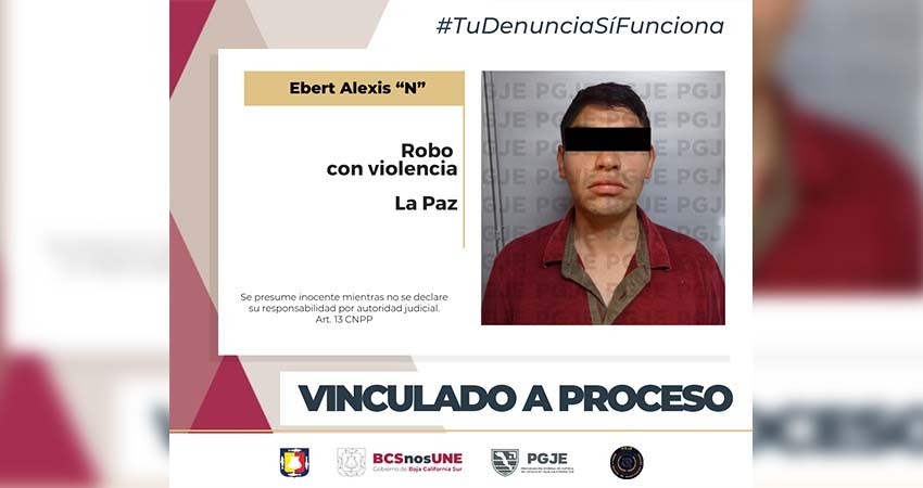 Quedó en prisión preventiva Alexis “N” por robo con violencia a comercio en La Paz