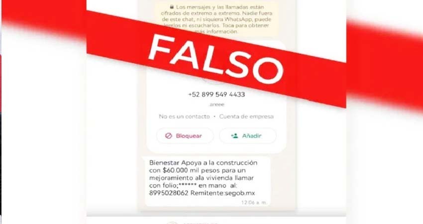 Secretaría del Bienestar alerta por fraude a través de Whatsapp