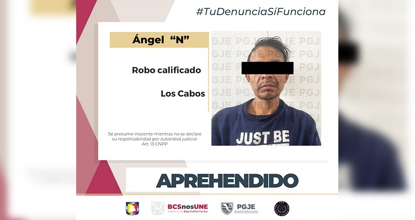 Ejecutan orden de aprehensión contra Ángel “N” por el delito de robo Ejecutan orden de aprehensión contra Ángel “N” por el delito de robo