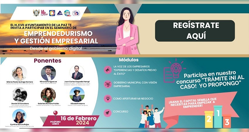 Invita Ayuntamiento al Seminario “Emprendedurismo y Gestión Empresarial desde el Gobierno Digital”