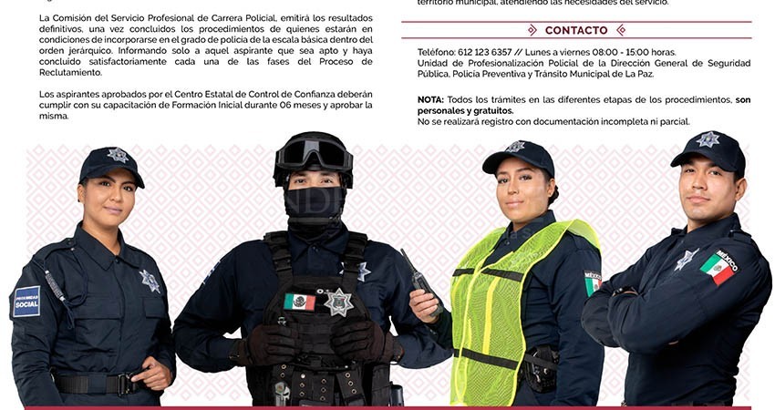Abren convocatoria de ingreso a la Policía Municipal Abren convocatoria de ingreso a la Policía Municipal